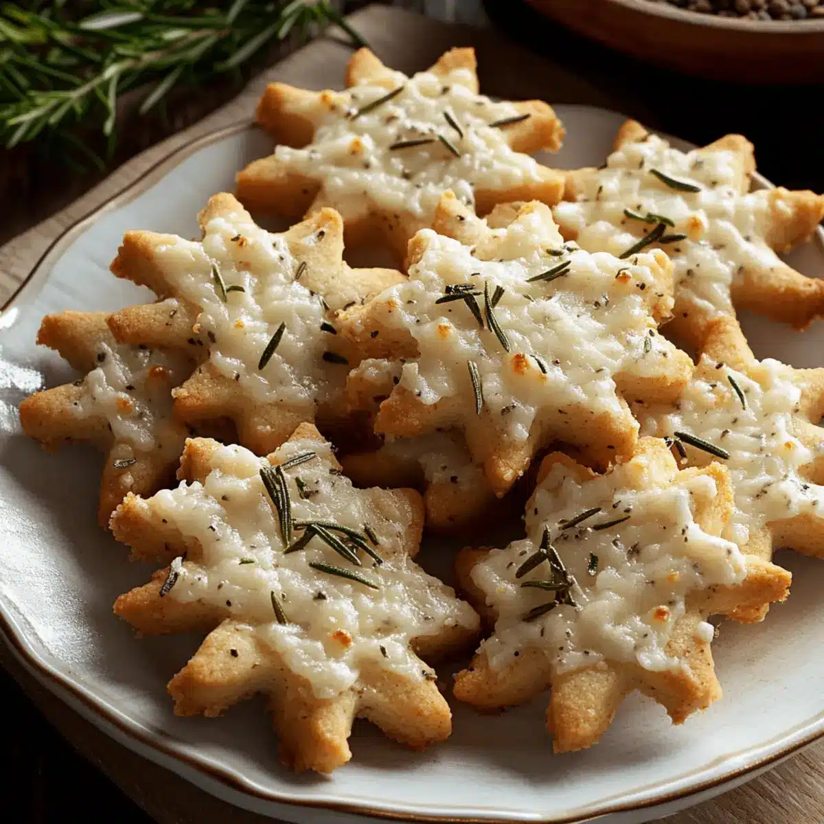 Savory Rosemary-Parmesan Snowflake Cookies