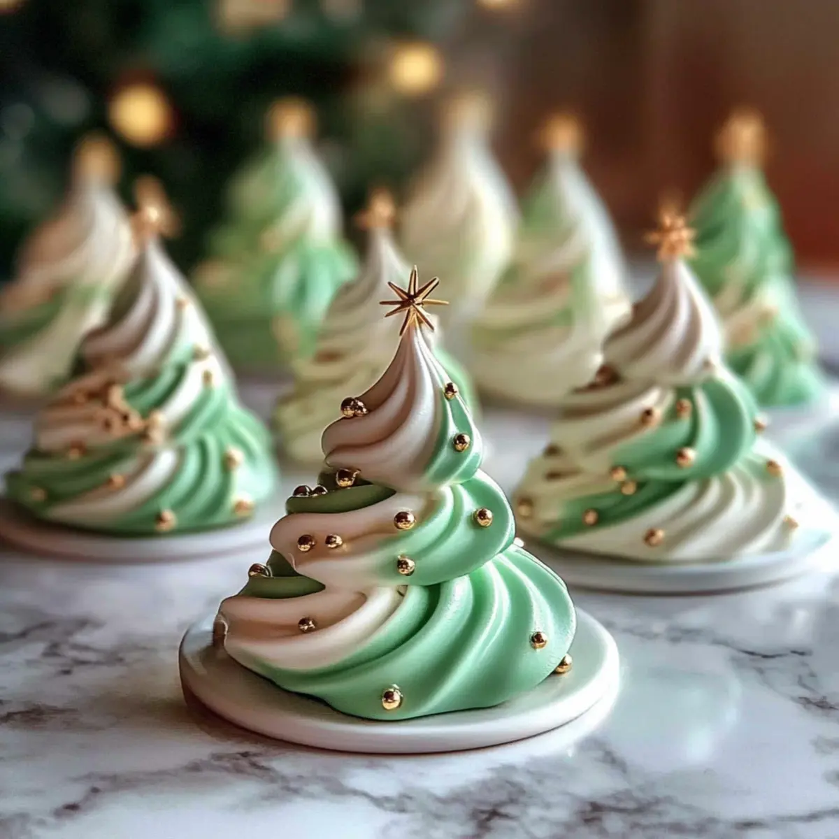 Christmas Tree Meringues
