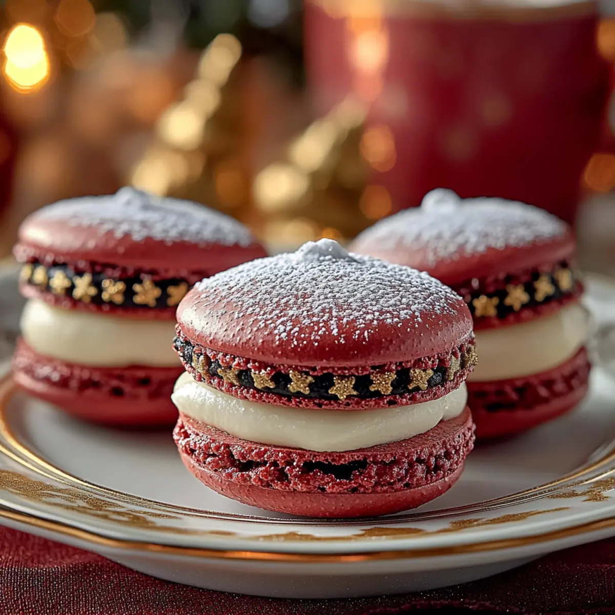 Santa Belt Christmas Macarons