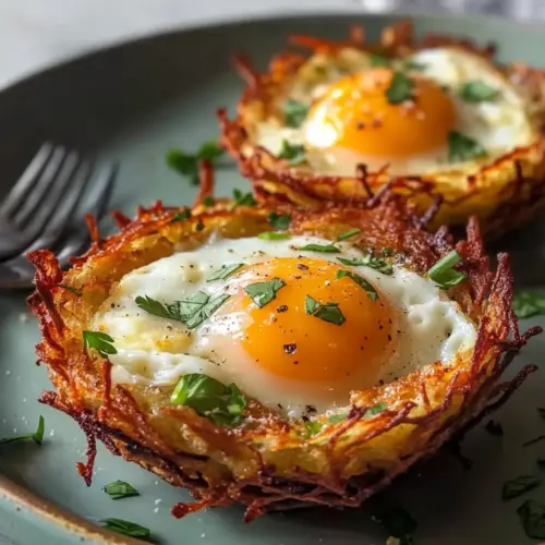 Eggs in Crispy Hash Brown Baskets