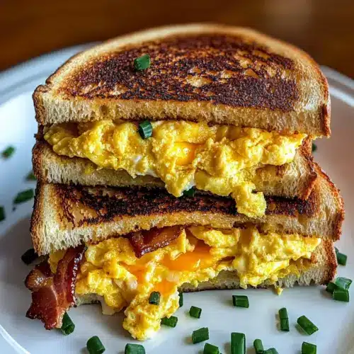 Grilled Cheese with Scrambled Eggs and Bacon