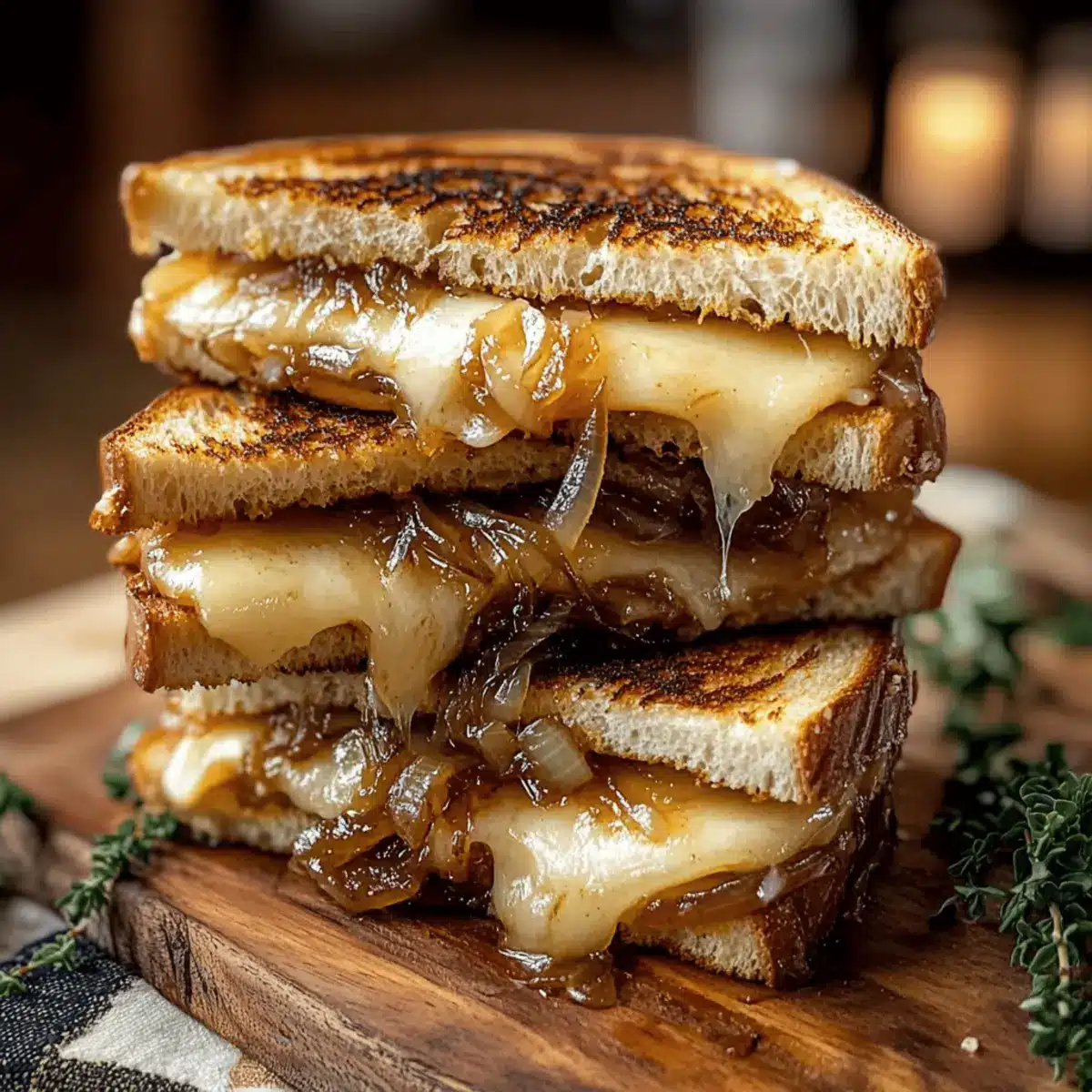 Pear & Apple Grilled Cheese With Caramelized Onions