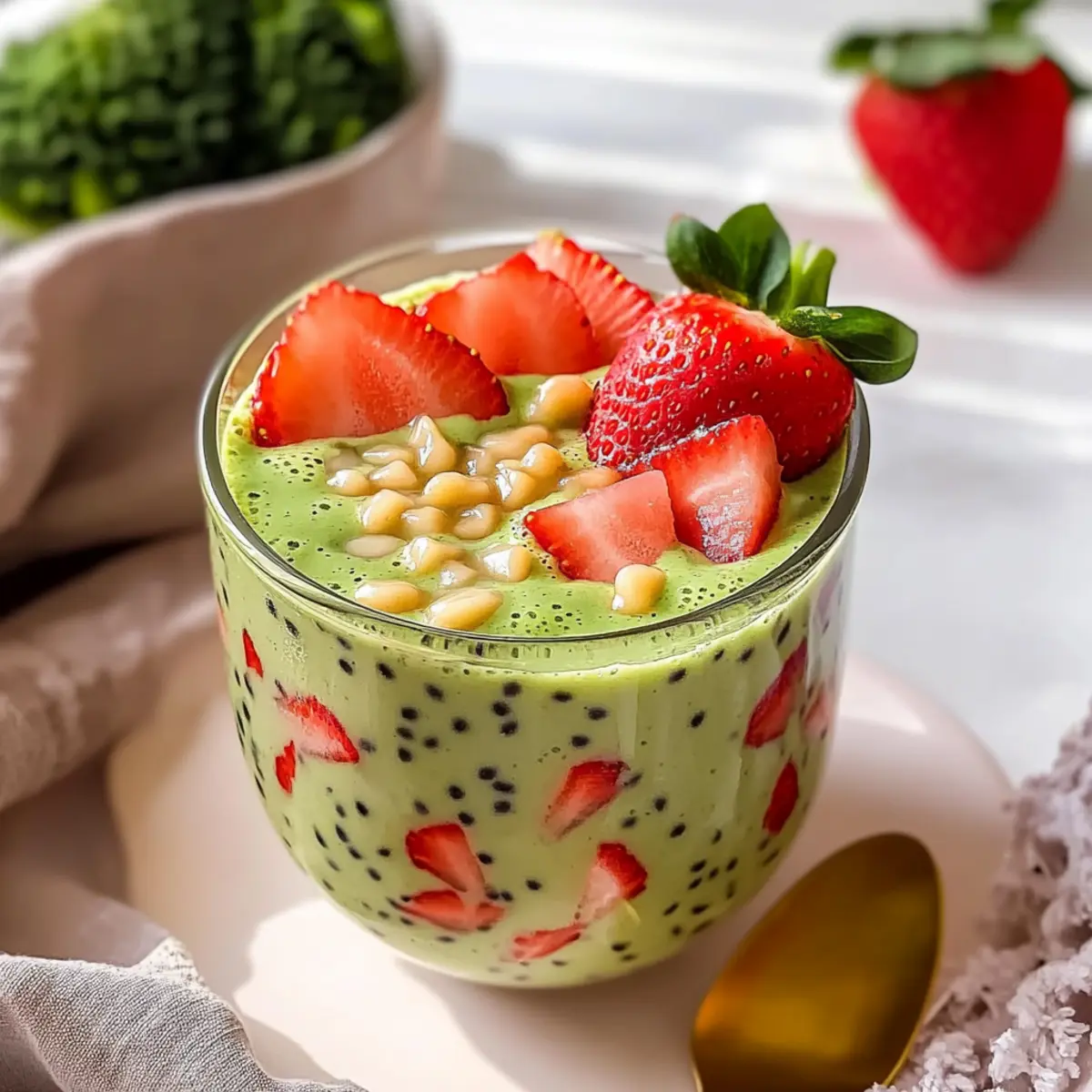 Strawberry Matcha Sago