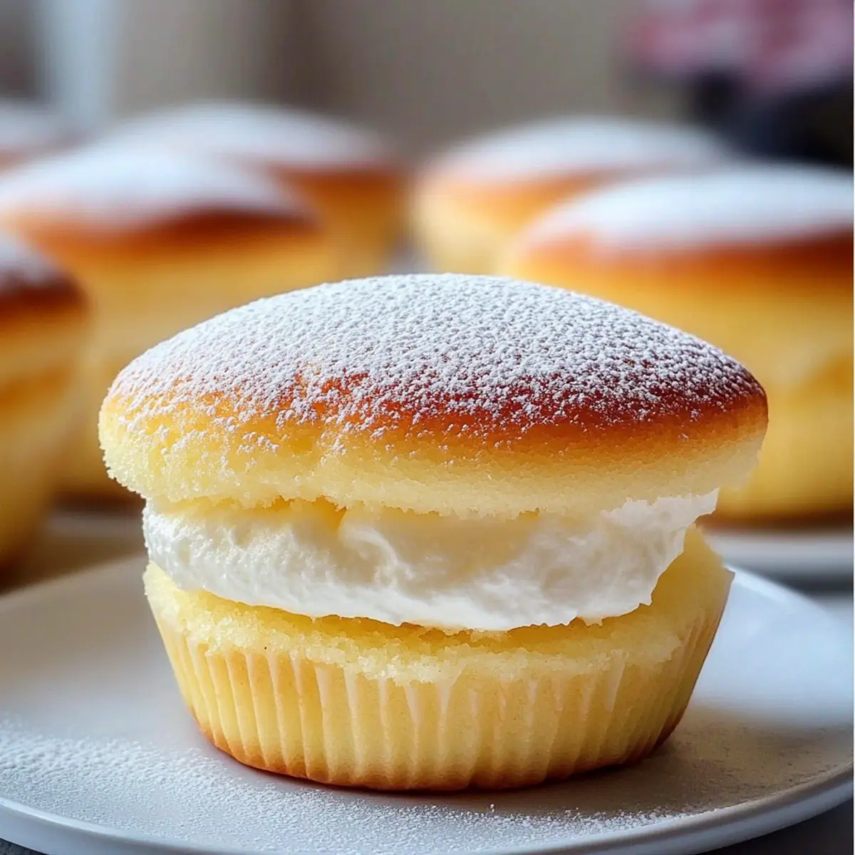 Fluffy Japanese Cotton Cheesecake Cupcakes