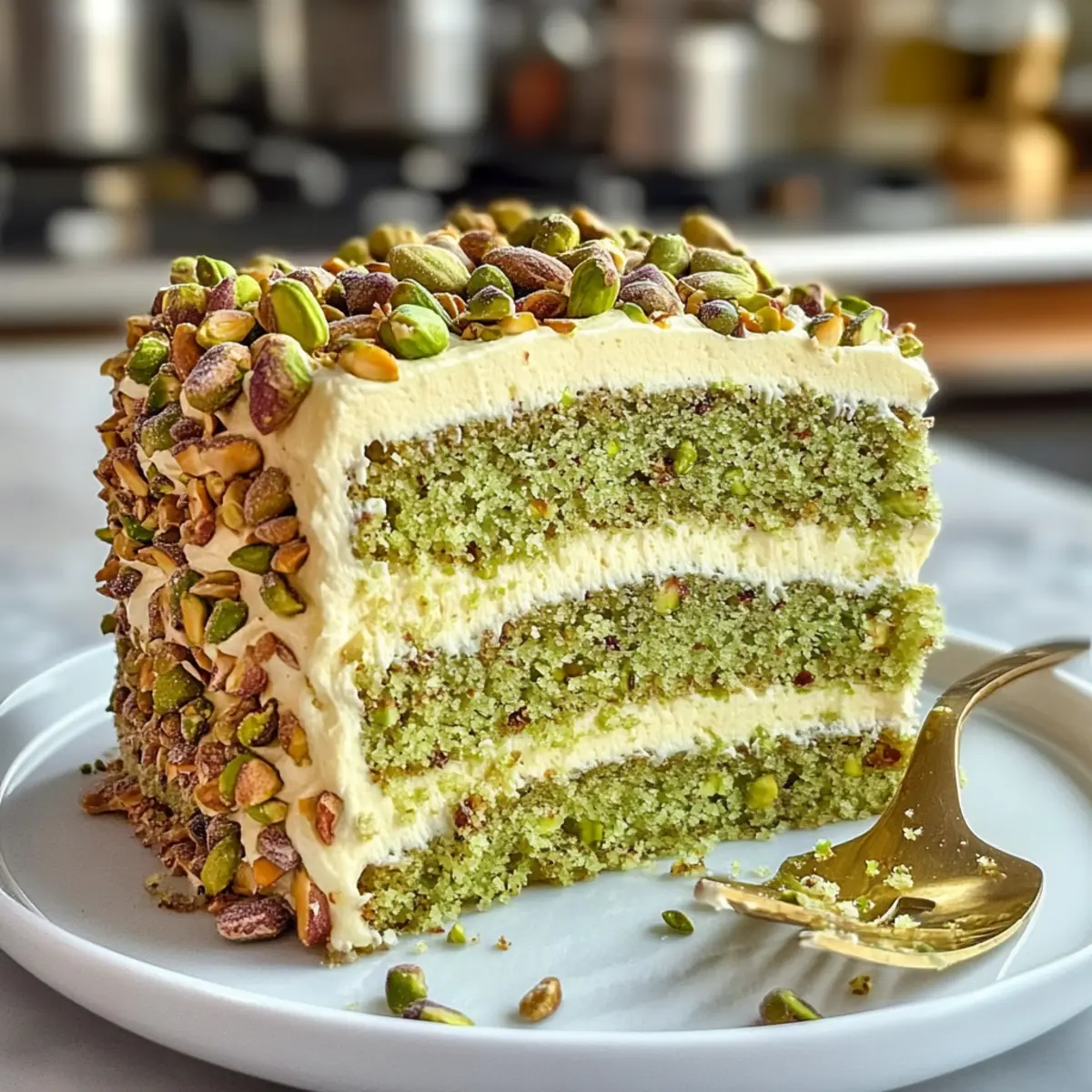 Pistachio Mascarpone Layer Cake