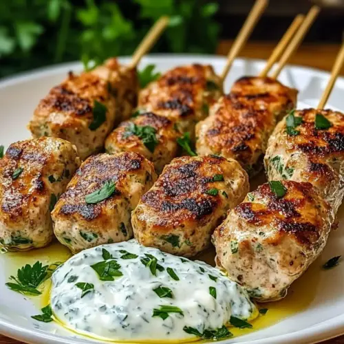 Chicken Kofta Garlic Yogurt Sauce