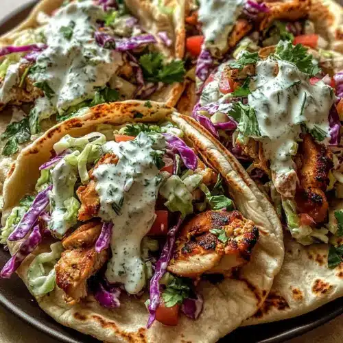 Sheet Pan Chicken Pitas with Fresh Herb Ranch Slaw