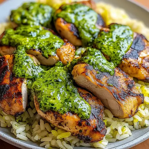 Peruvian Chicken and Rice with Green Sauce Rocks