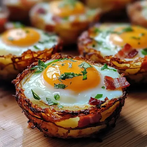 Eggs in Crispy Hash Brown Baskets