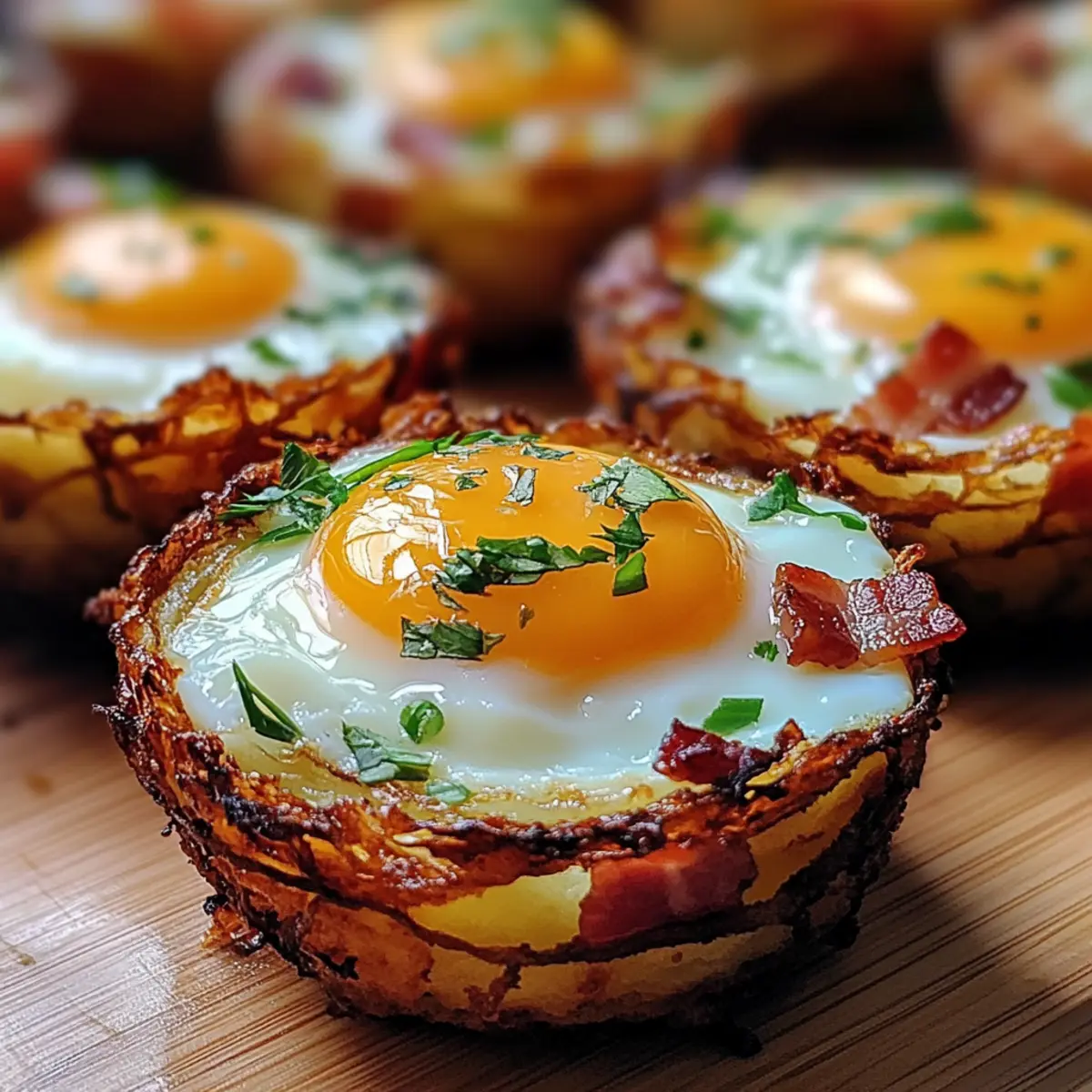 Eggs in Crispy Hash Brown Baskets