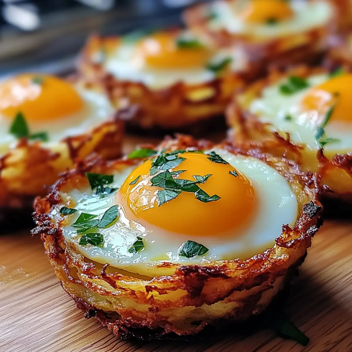 Eggs in Crispy Hash Brown Baskets