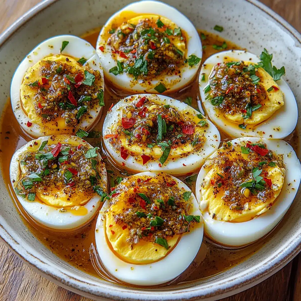 Cajun Boiled Eggs