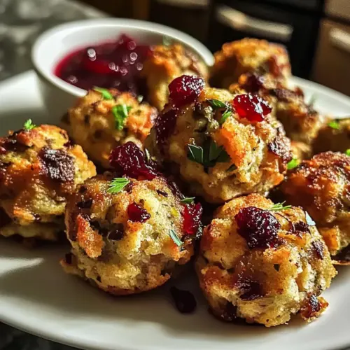 Cranberry Turkey Stuffing Balls