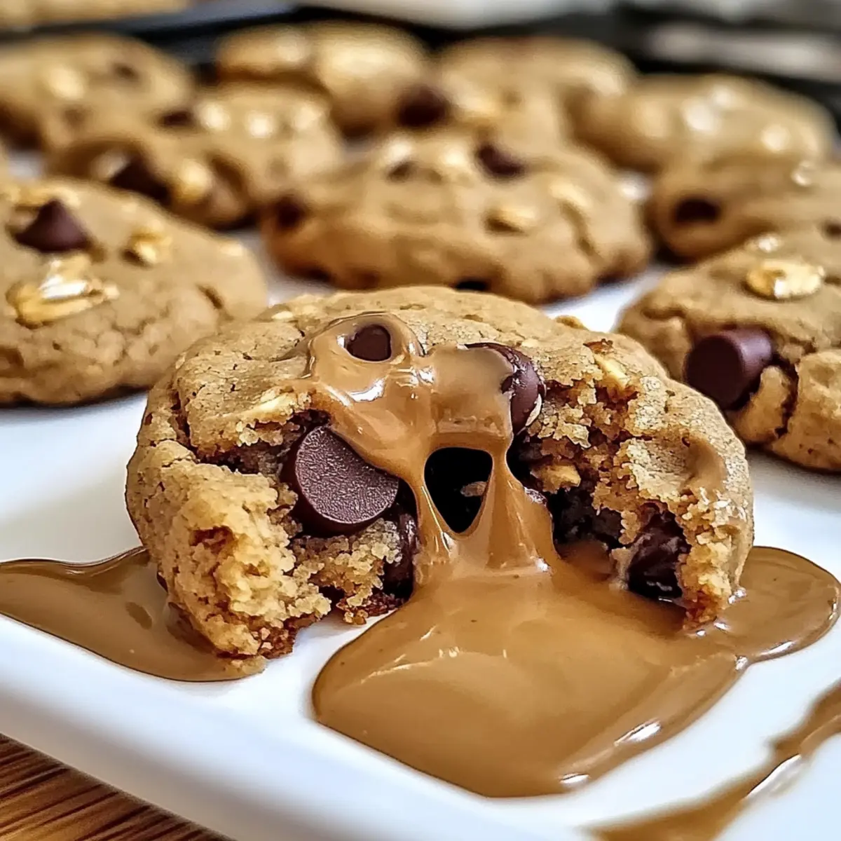 Healthy Peanut Butter Greek Yogurt Cookies with Soft Oatmeal Bites Inside