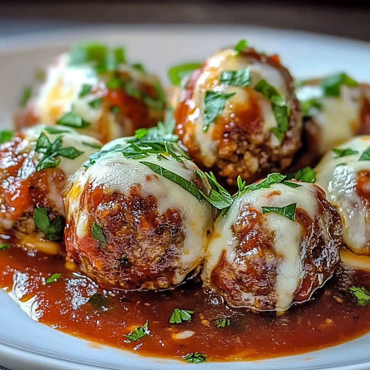Cheesy Garlicky Meatballs