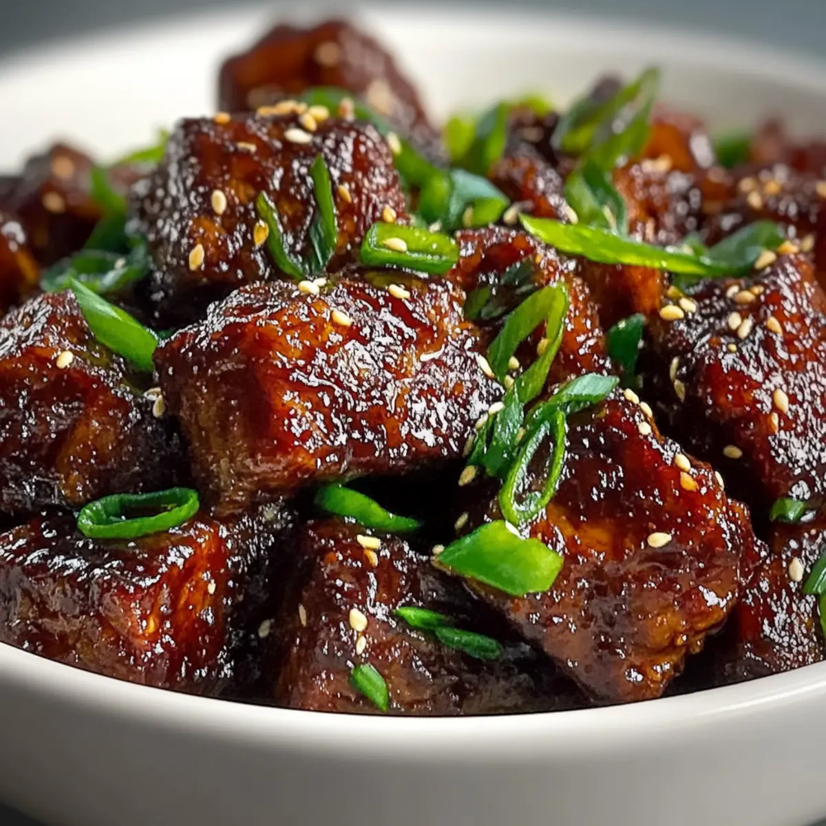 Sweet and Sticky Steak Bites