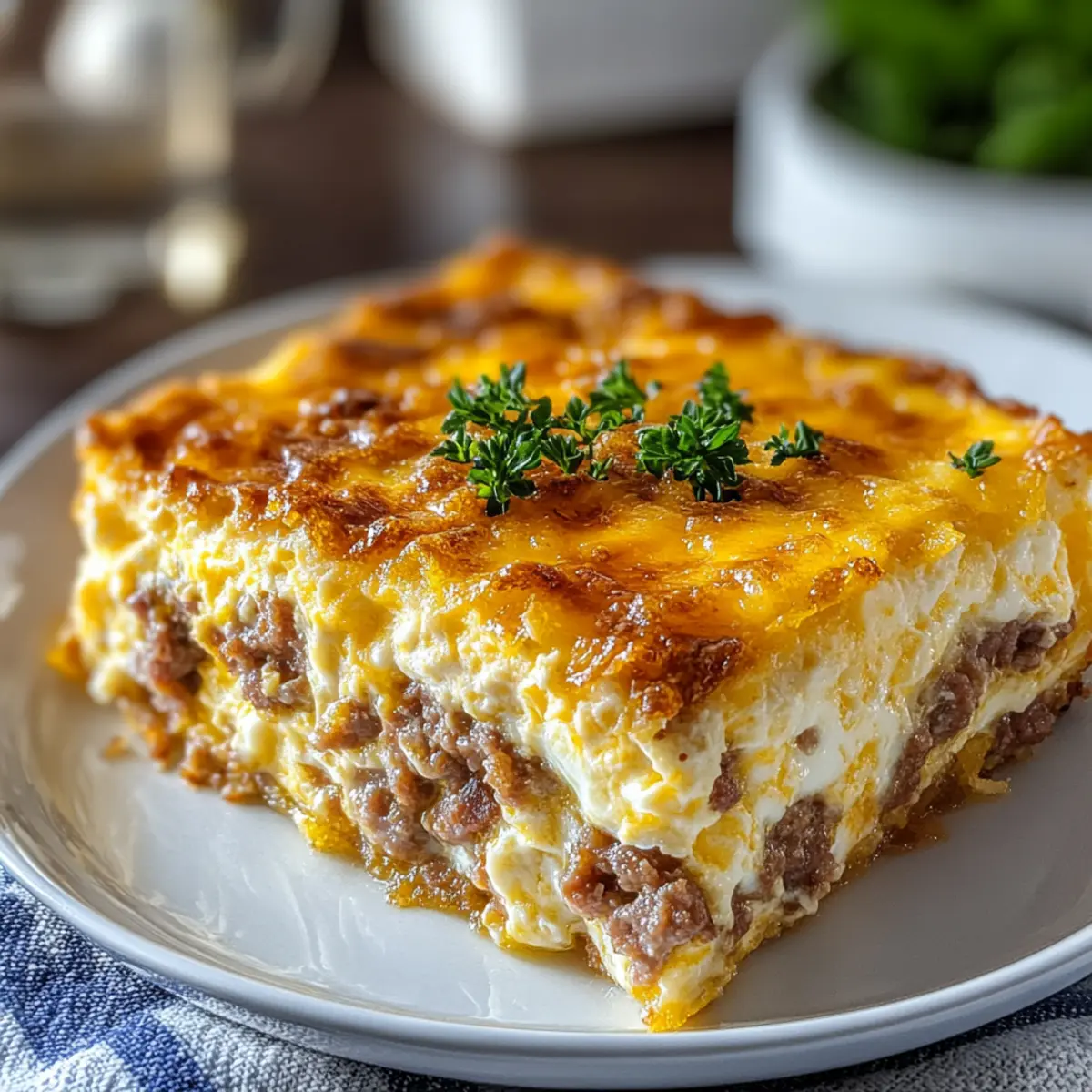 Sausage, Egg, and Cream Cheese Hashbrown Casserole