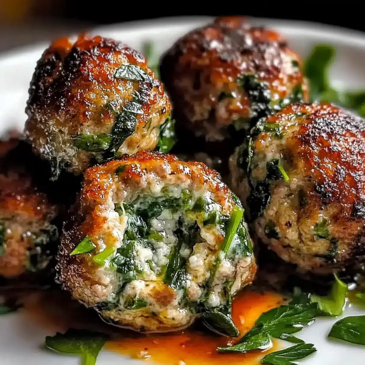 Spinach Garlic Meatballs