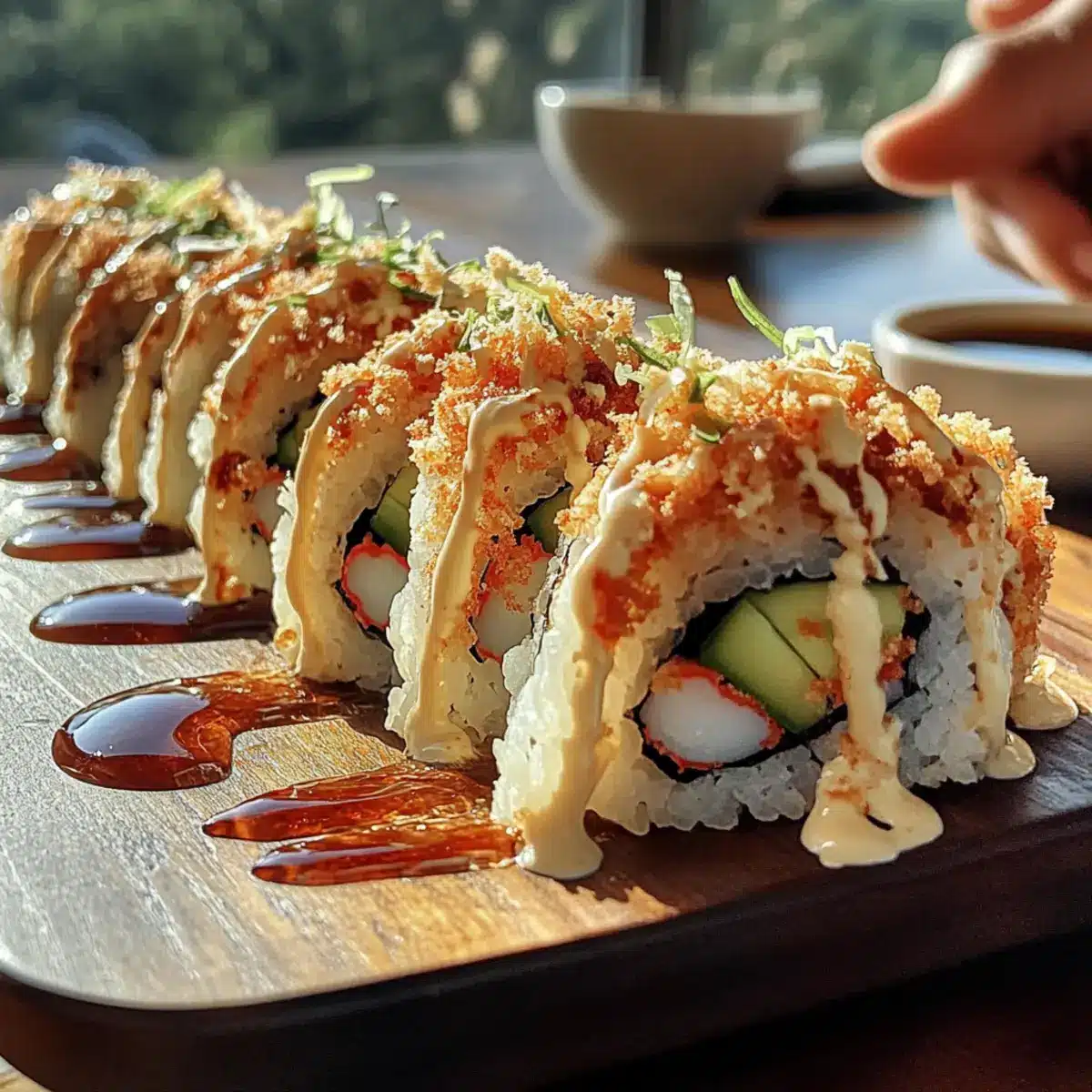 Homemade California Crunch Roll Sushi