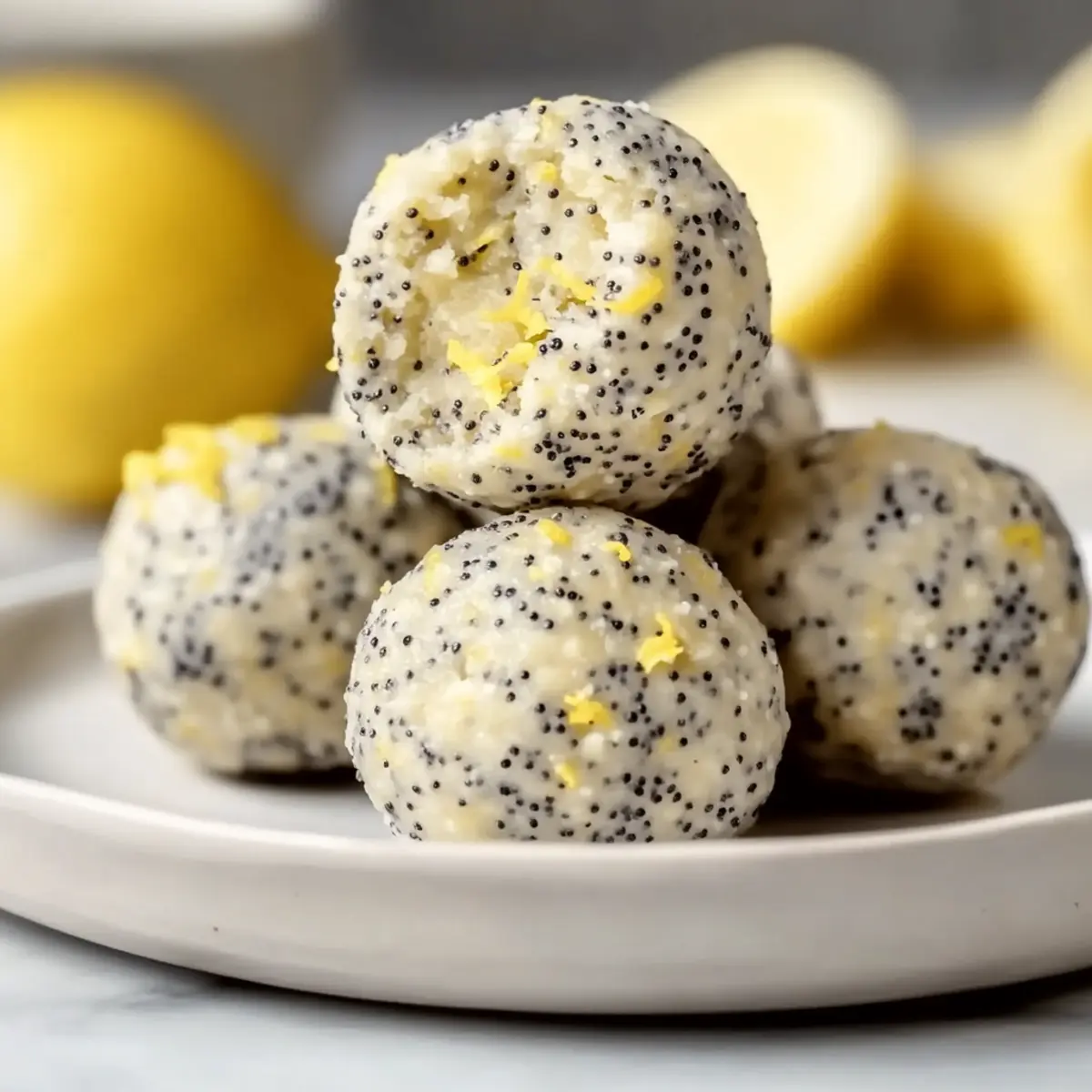 No-Bake Lemon Poppyseed Protein Balls
