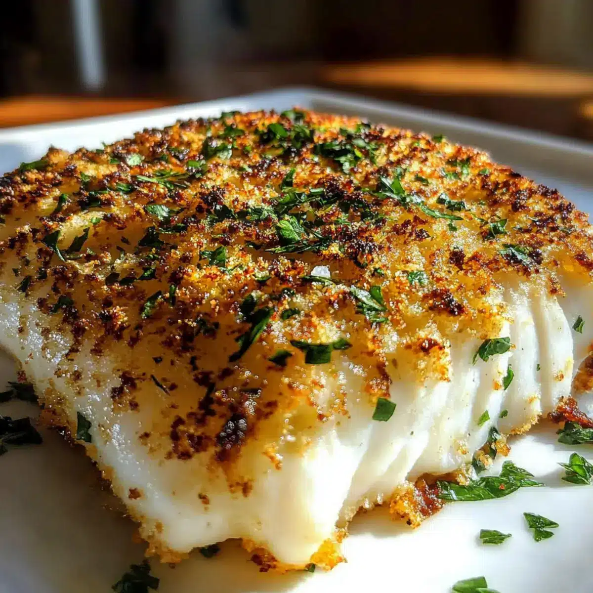 Garlic Parmesan Crusted Halibut