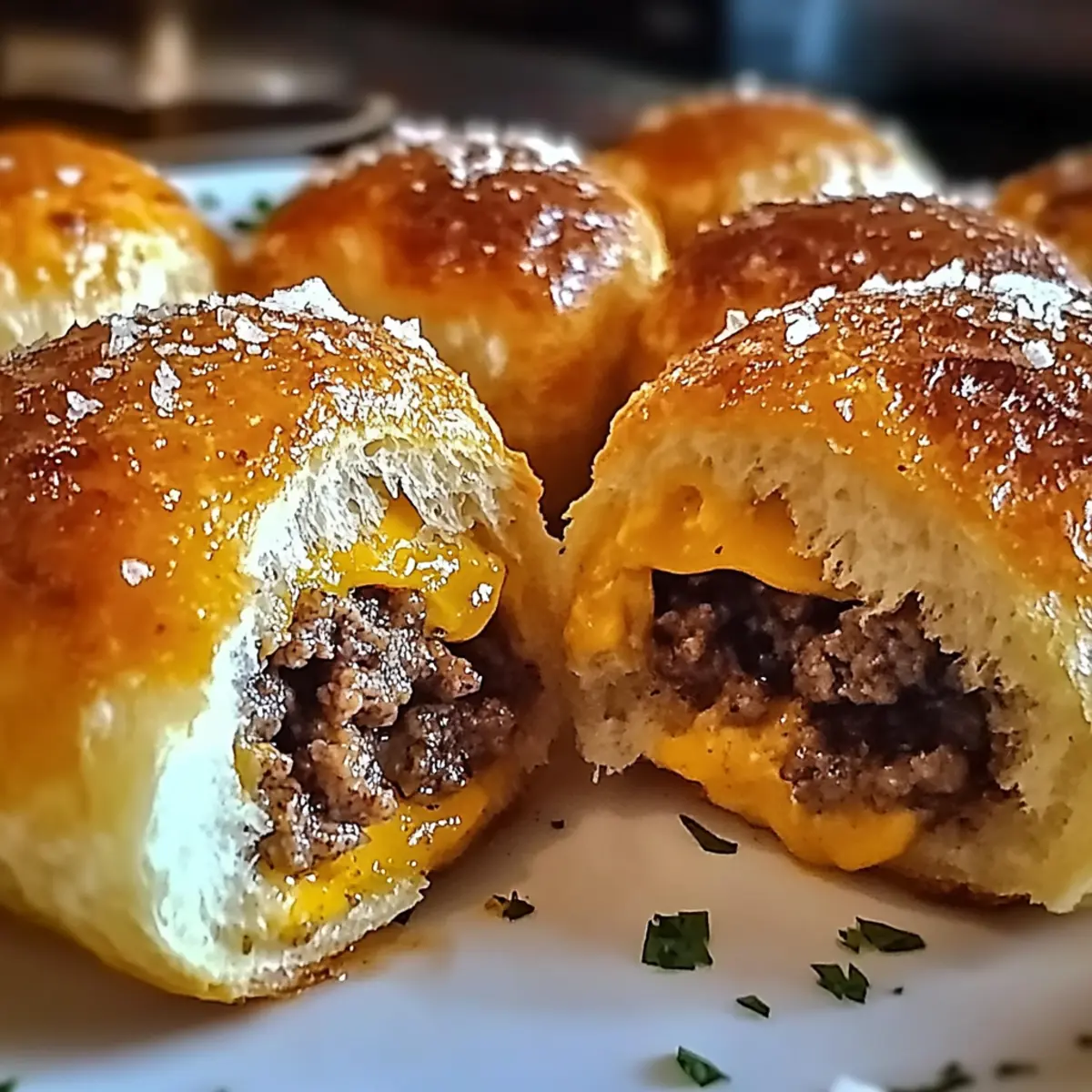 Garlic Parmesan Cheeseburger Bombs