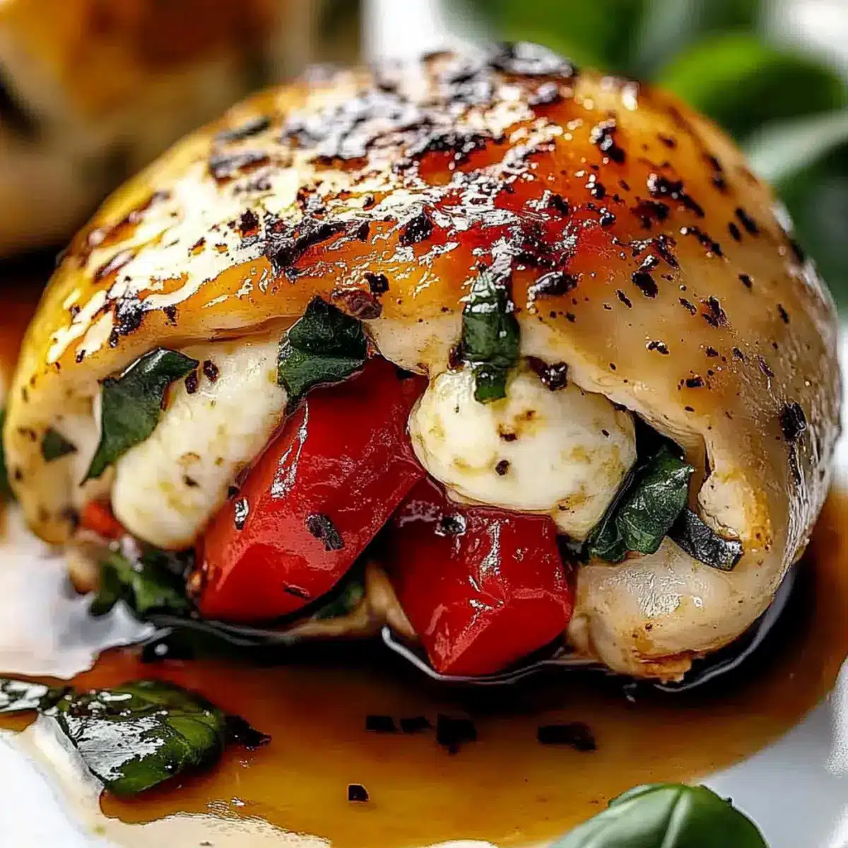 Roasted Red Pepper & Mozzarella Stuffed Chicken