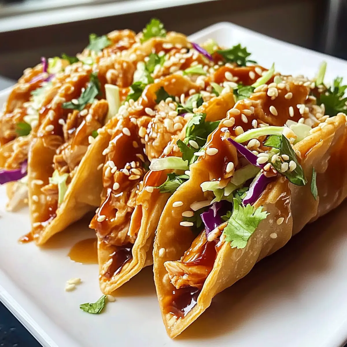 Crispy Chicken Wonton Tacos