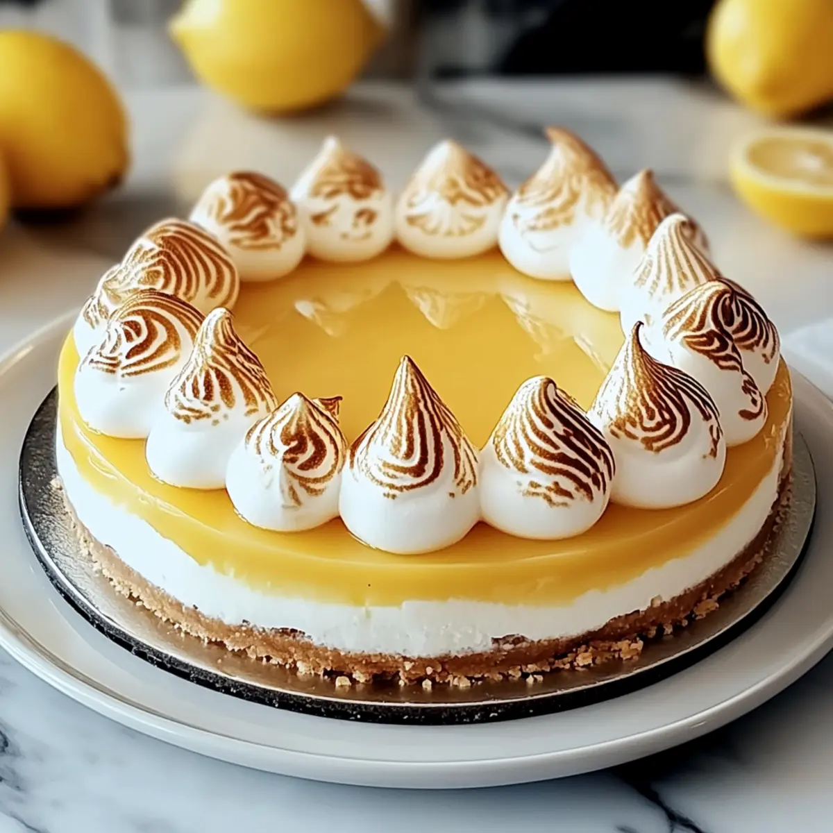 Triple Lemon Meringue Cheesecake