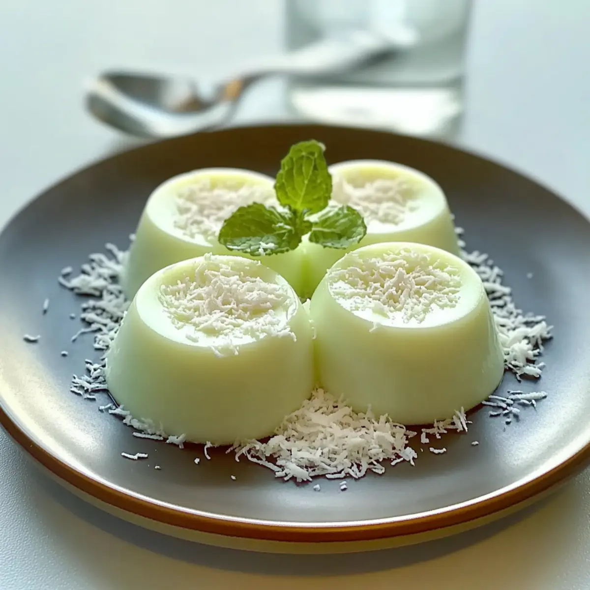 Creamy Pandan Coconut Panna Cotta