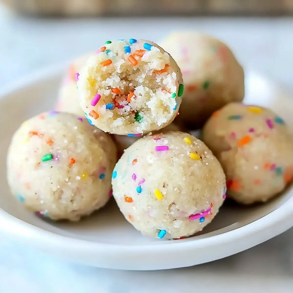 Applesauce Birthday Cake Protein Balls