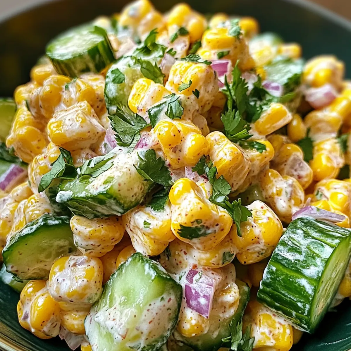 Street Corn Creamy Cucumber Salad