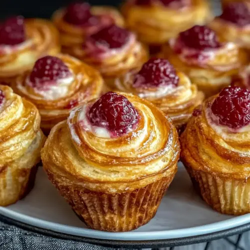 Raspberry Cream Cheese Cruffins