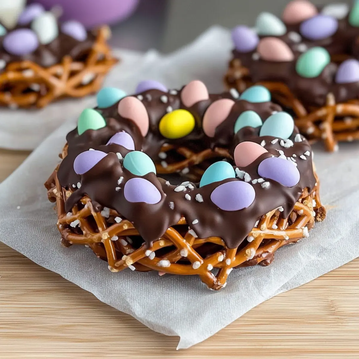 Chocolate-Covered Pretzel Nests