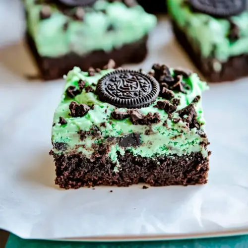 Triple Layer Fudgy Mint Oreo Brownies