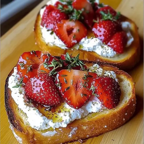 Roasted Strawberry Whipped Ricotta Toast