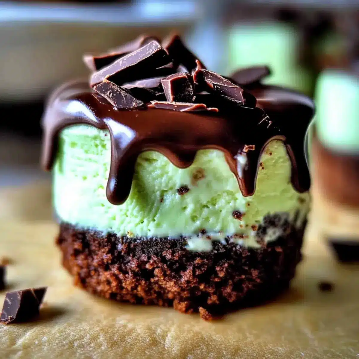 Andes Mint Mini Cheesecakes