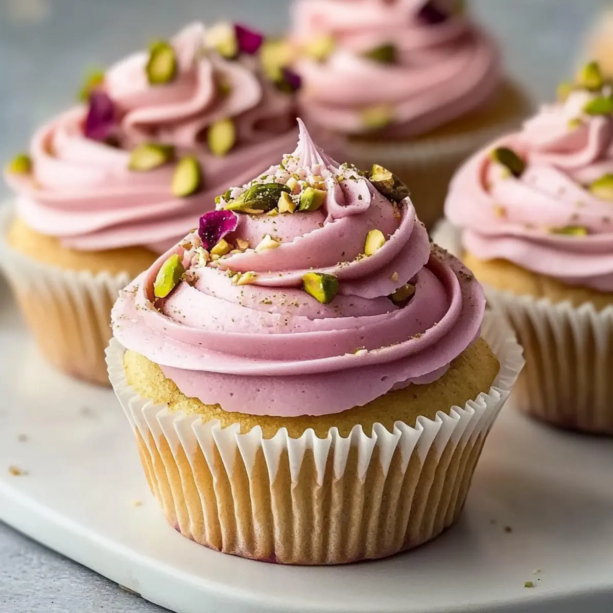 Rose and Pistachio Cupcakes